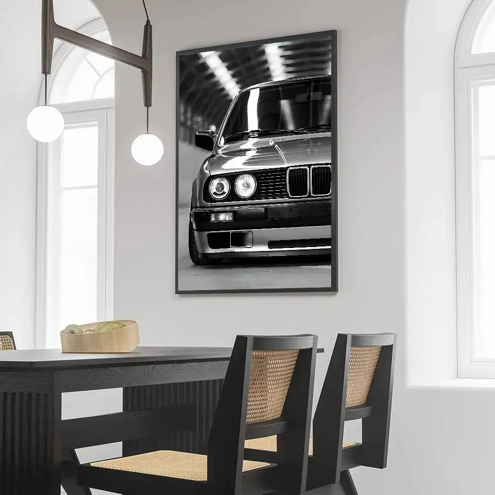 Black & White Car Poster – Minimal Edition