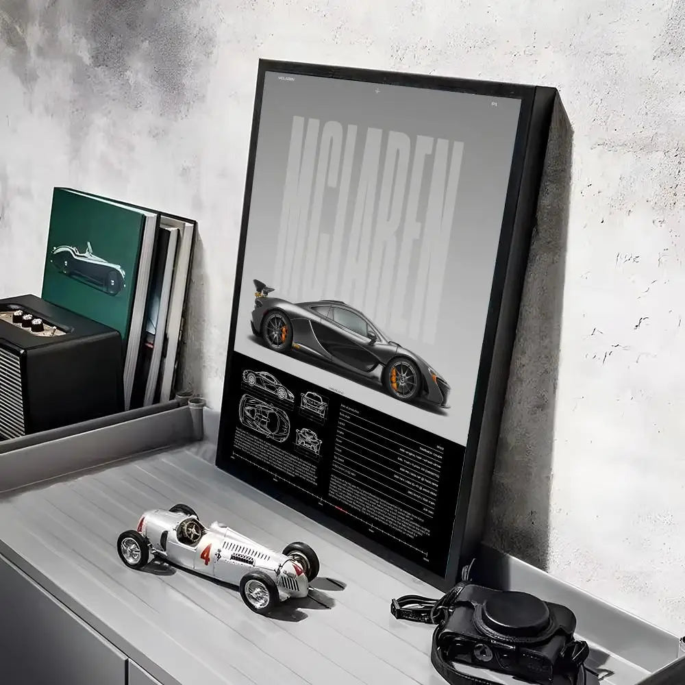 Supercar Blueprint Poster – Track Edition