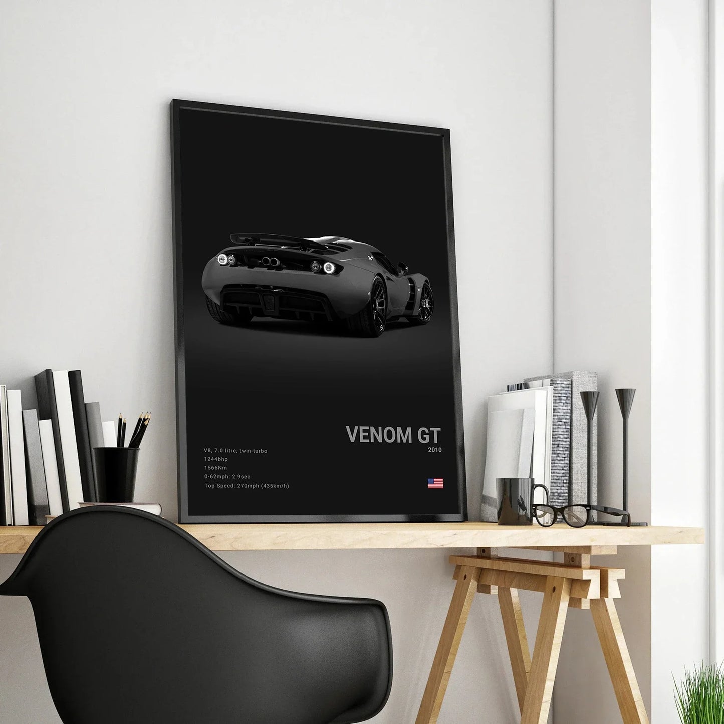 Midnight Supercar Poster – Shadow Edition