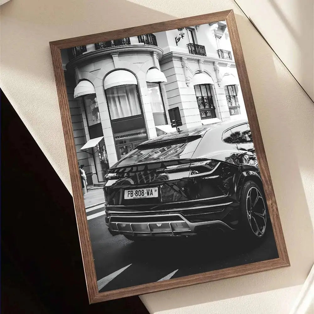 Black & White Car Poster – Minimal Edition