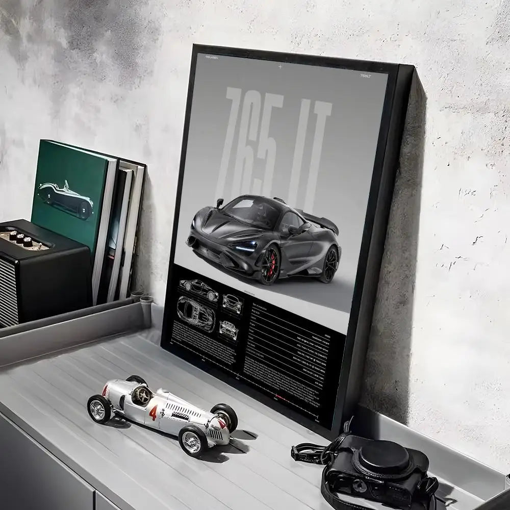 Supercar Blueprint Poster – Track Edition